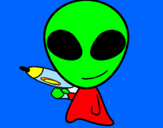 Disegno Alieno II pitturato su Federica