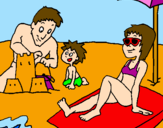 Disegno Vacanza in famiglia pitturato su andrea perini
