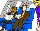 Disegno Passeggeri nell'aereo  pitturato su DORINA CINZIA KIRA