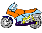Disegno Motocicletta  pitturato su davide