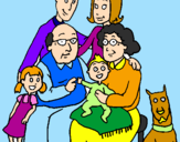 Disegno Famiglia pitturato su annarita