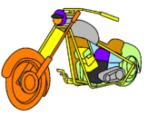 Disegno Motocicletta pitturato su sara