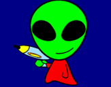 Disegno Alieno II pitturato su Federica