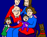 Disegno Famiglia pitturato su miriana