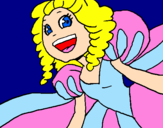 Disegno Principessa raggiante  pitturato su nikla