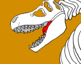 Disegno Scheletro di Tyrannosaurus rex pitturato su diego