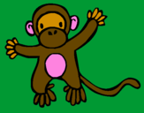 Disegno Scimmietta pitturato su sofia