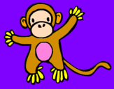 Disegno Scimmietta pitturato su veronica