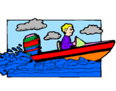 Disegno Acquatico barca pitturato su motoscafo