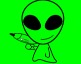 Disegno Alieno II pitturato su drago vincenzo