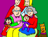Disegno Famiglia pitturato su milo