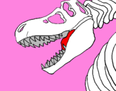 Disegno Scheletro di Tyrannosaurus rex pitturato su fabio