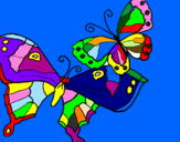 Disegno Farfalle pitturato su simona