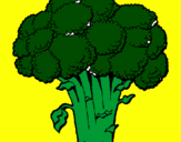 Disegno Broccoli  pitturato su CHIARA CERRATO