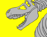 Disegno Scheletro di Tyrannosaurus rex pitturato su samuele