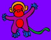 Disegno Scimmietta pitturato su elena !!! 