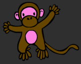 Disegno Scimmietta pitturato su VITA ROCCO ANNA
