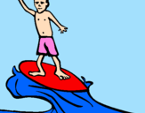 Disegno Surf pitturato su rossella