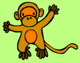 Disegno Scimmietta pitturato su beatrice