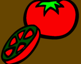 Disegno Pomodoro pitturato su nicolò