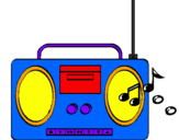 Disegno Radio cassette 2 pitturato su mesia