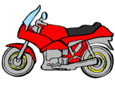 Disegno Motocicletta  pitturato su simone
