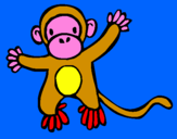 Disegno Scimmietta pitturato su BEATRICE