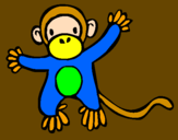Disegno Scimmietta pitturato su gioele