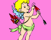 Disegno Cupido  pitturato su nunzio