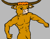 Disegno Testa di bufalo  pitturato su JONA  JOVANI