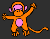 Disegno Scimmietta pitturato su VITA ANNAA ROCCO