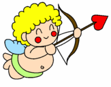 Disegno Cupido  pitturato su simona 