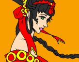 Disegno Principessa cinese pitturato su Mistery