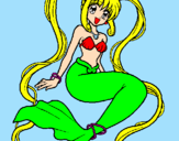 Disegno Sirena con le perle  pitturato su LAURA