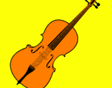 Disegno Violino pitturato su mesia