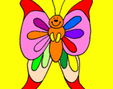 Disegno Farfalla  pitturato su camilla rossi