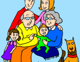 Disegno Famiglia pitturato su arianna f