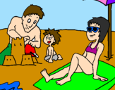 Disegno Vacanza in famiglia pitturato su elena