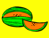 Disegno Melone  pitturato su GIORGIO
