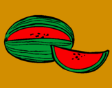 Disegno Melone  pitturato su thomas