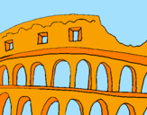Disegno Colosseo pitturato su minny