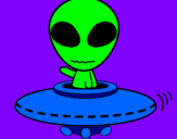 Disegno Alieno pitturato su alassia m.