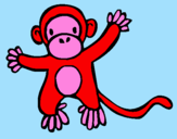 Disegno Scimmietta pitturato su amelia