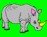 Disegno Rinoceronte  pitturato su giuseppe