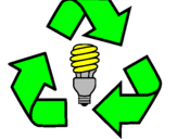 Disegno Ecologia pitturato su riciclazione   lampadine