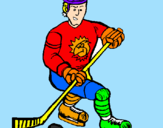 Disegno Giocatore di hockey su ghiaccio pitturato su mattia     