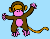 Disegno Scimmietta pitturato su desirè