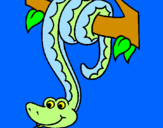 Disegno Serpente avvinghiata ad un albero  pitturato su giuseppe