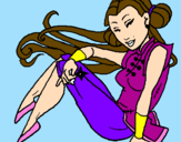 Disegno Principessa ninja  pitturato su francy