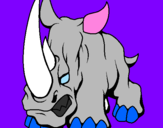 Disegno Rinoceronte II pitturato su gada